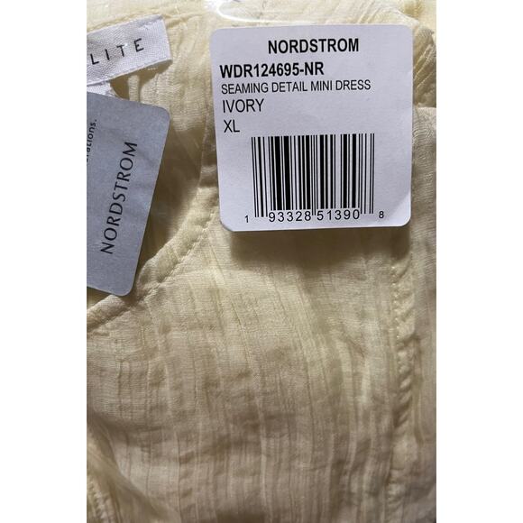 Socialite Babydoll Mini Dress XL Yellow Crinkle Gauze Tiered Hem NWT Women’s - Picture 2 of 9